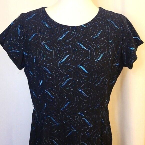 Carol Brent Vintage Union Made Sparkly Embroidered Print Retro Cocktail Dress M - Picture 2 of 16